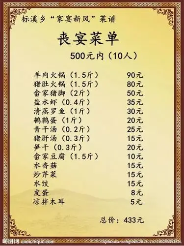 丽水这里红白喜事菜谱曝光看呆众人