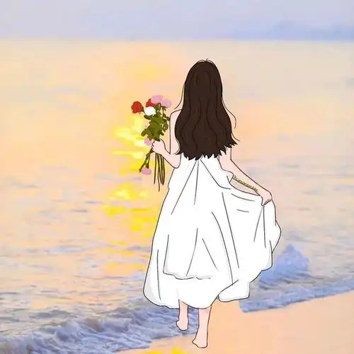 动漫海边头像女生背影图片 动漫头像图片大全 -【爱个性】