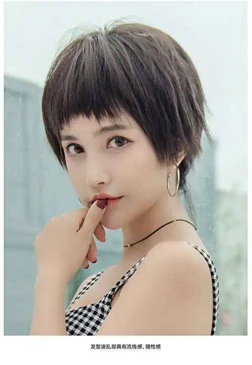 假发套女全头逼真短发蓬松自然中短发cos狗啃发型女生网红锁骨发花乐