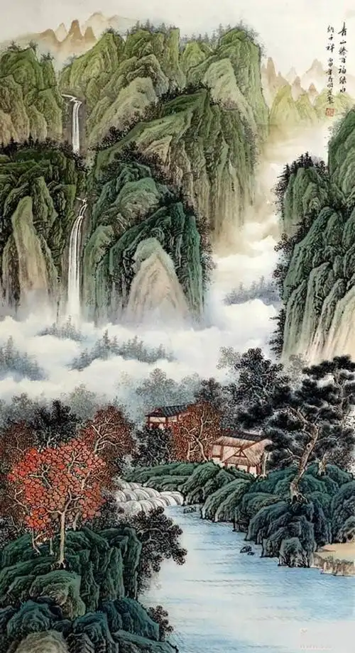 秦明芳工笔山水画12幅