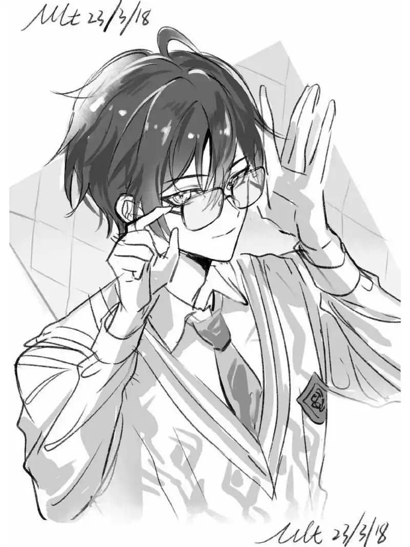 某戴眼镜的男大路过 摸鱼新卡的衣服,戴眼镜好看