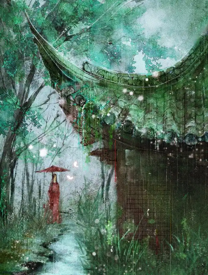 《天官赐福》美如画的四季图,赏花看月听雨,属于花怜的岁月静好