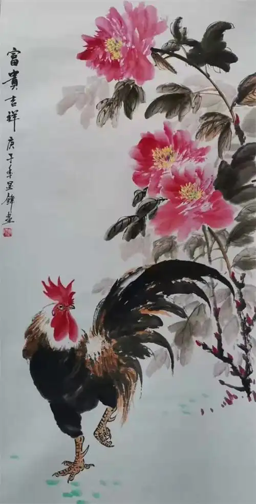 画家毋显锋老师国画鸡作品欣赏