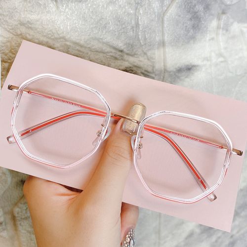 复古多边形近视眼镜女大框有度数可配电脑护目平光镜网红款眼镜框