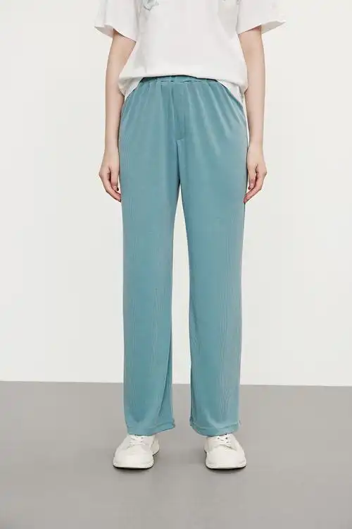 ur2021春夏新品青春女装欧美休闲显高垂感宽松直筒裤y