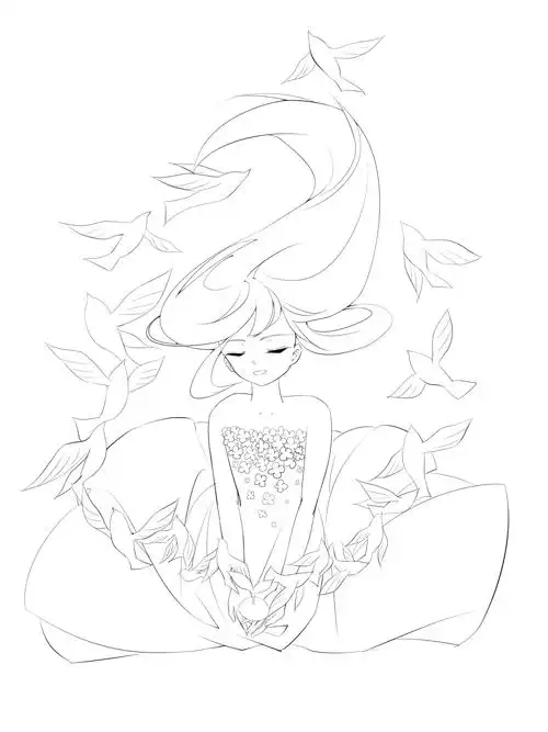 手绘 插画 线稿 手稿 黑白