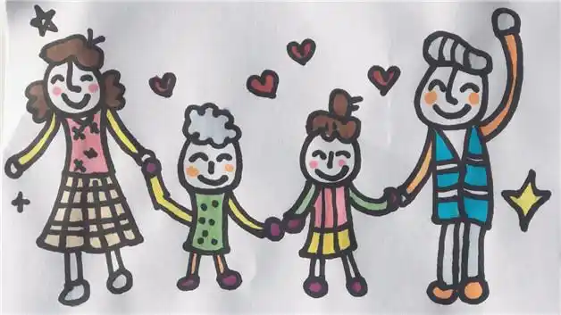 怎么画一家四口