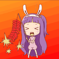 女孩放鞭炮惊吓可爱gif动图_动态图_表情包下载_soogif