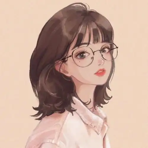 干净利索眼镜漫画女生头像图片