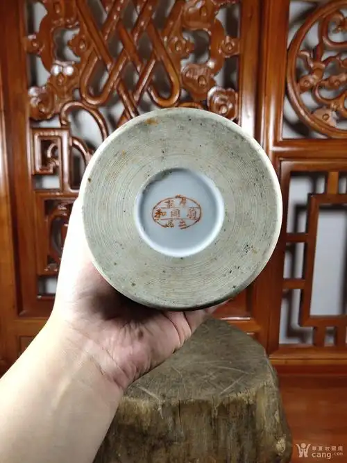 晚清名家蔚同和粉彩浅绛彩花鸟帽筒