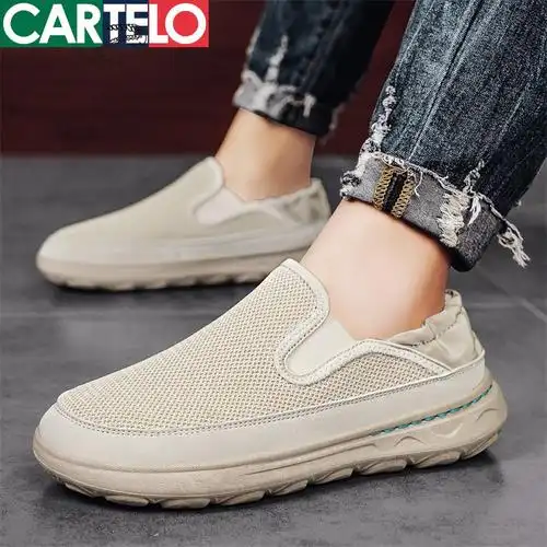 卡帝乐鳄鱼cartelo新款男士一脚蹬休闲鞋板鞋百搭懒人鞋帆布鞋男鞋