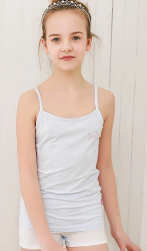 商品barbie 芭比 吊带背心8-10-12岁女大童打底百搭内衣14-16岁少女