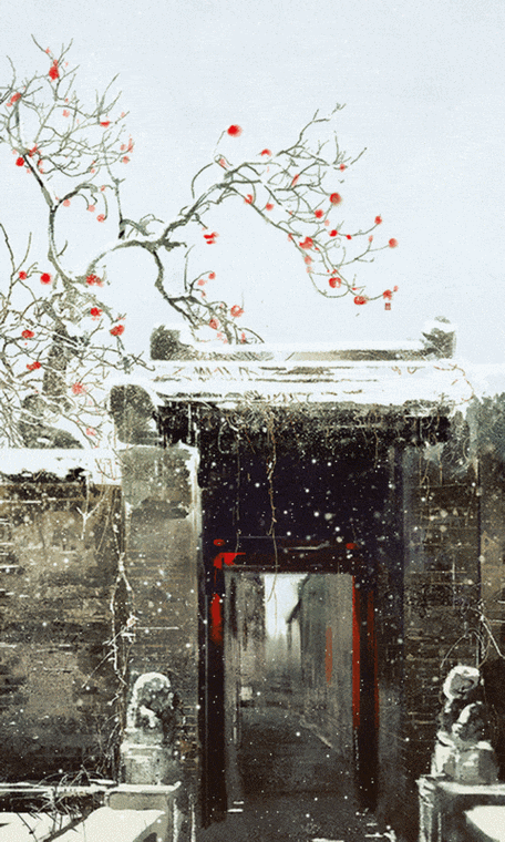 手绘古风山水/建筑/雪景gif动态图来自 伊吹鸡腿子 的微博【侵删致歉