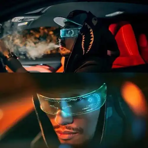 赛博led网红抖音ins蹦迪墨镜朋克发光科幻太阳眼镜