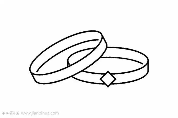 轻松学会戒指简笔画_涂色画简笔画