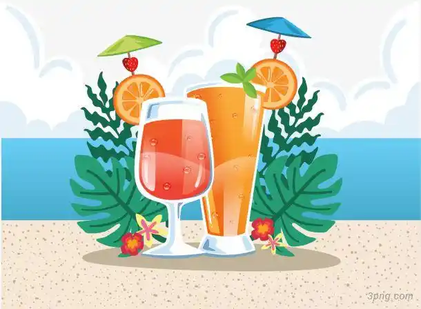 矢量手绘果汁png素材透明免抠图片-卡通手绘