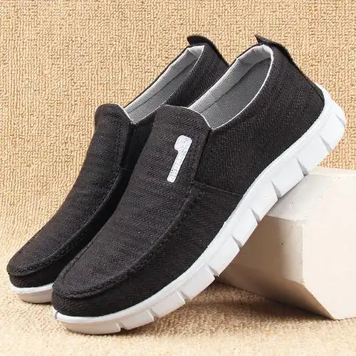 老北京布鞋男透气厚底软底中老年老人爸爸鞋轻便防滑休闲男鞋春季