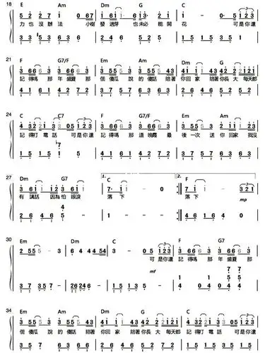 今天给大家分享的是《忽而今夏》钢琴简谱/五线谱