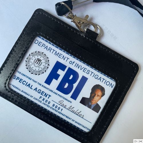 川布fbi证件套 美剧x档案福克斯穆德fox mulder挂绳双面卡套配饰 挂绳