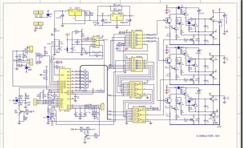 采用pic16f72单片机控制直流无刷电机的电路原理图