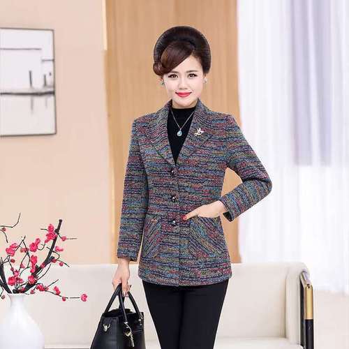 lanweifeilei妈妈外套2018新款中老年女装30岁40中年人春秋穿的薄款