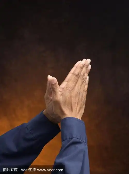 双手合十礼,蓝袖祈祷