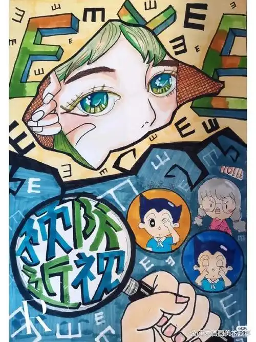 太棒了40张爱眼护眼主题绘画正确用眼保护眼睛