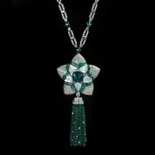 bvlgari宝格丽jannah祖母绿项链