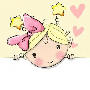 心的爱卡通可爱的卡通女孩有心照片