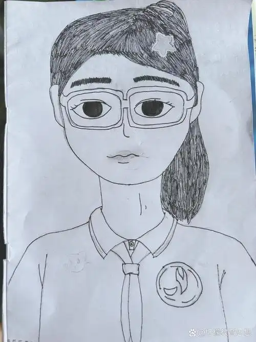 人美版五年级上《画人像》学生作品