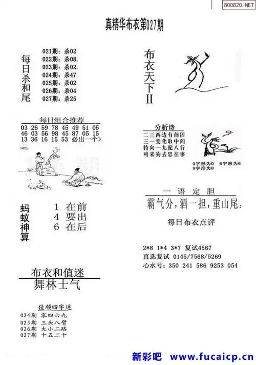 2020027期福彩3d图谜总汇一