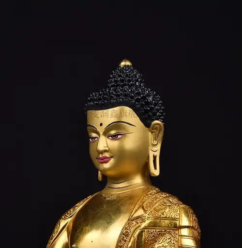 佛教摆件藏传佛教纯铜密宗7寸紫铜鎏金药师佛佛像供奉家用摆件释迦牟