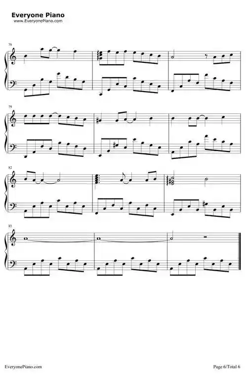 从开始到现在钢琴谱-张信哲-冬季恋歌中文版主题曲6