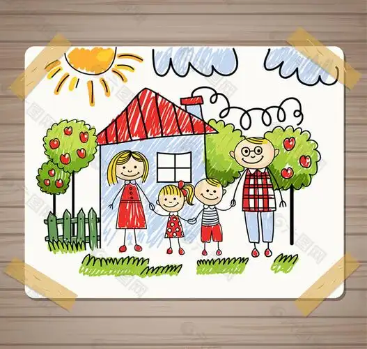 幸福家庭插画