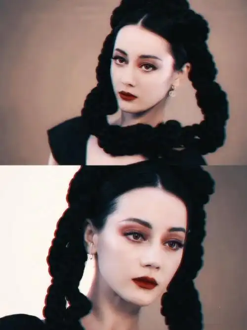 迪丽热巴盛夏浓颜芭莎封面#烈焰红唇复古优雅,好美好美!