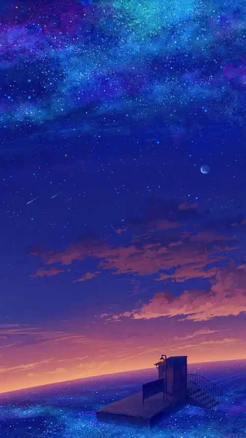 小清新治愈系插画星空唯美