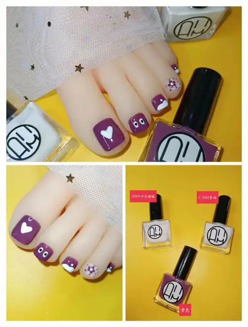 指甲油试色在家自己做脚趾甲