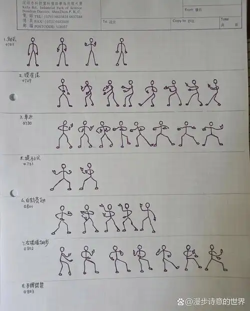 杨氏85式太极拳火柴人1-37式