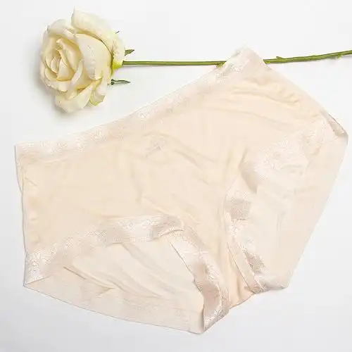 夏季 桑蚕丝女士真丝内裤女 热熔无接缝小中腰无痕一片式平角内裤