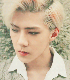 吴世勋gif帅哥gif白发gif侧脸gif