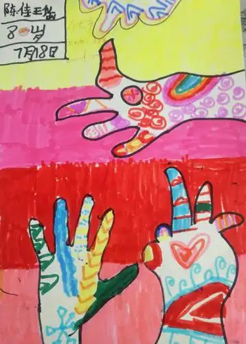 其它 卢龙画室儿童画三班作品展《神奇的手》 写美篇注意线描装饰的