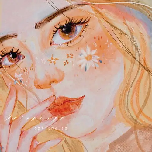 土豆社群课程章鱼哥老师美少女水溶性油画棒特特色课蜡笔