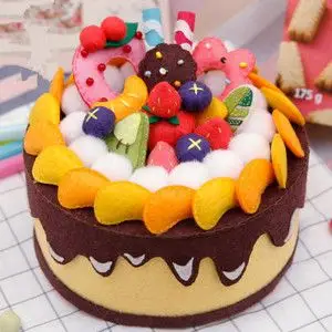 生日蛋糕收纳盒置物盒不织布手工制作diy布艺创意材料包