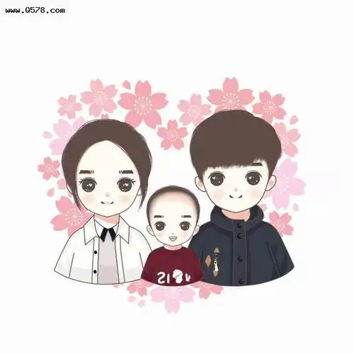 手绘微信头像,一家三口,四口,情侣专区,好看吗?