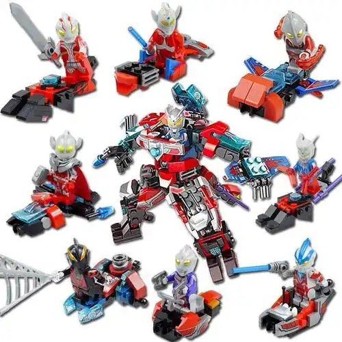 a8合1新年奥特曼积木机甲模型拼装积木儿童玩具拼插积木男孩奥特曼7