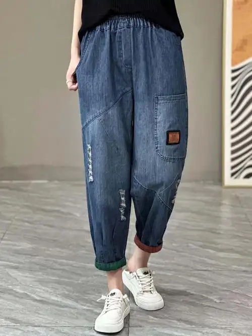 哈伦裤牛仔裤女款夏