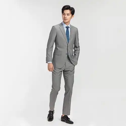 redcollar红领时尚灰色西装职业商务务正套装绵羊毛西服套装