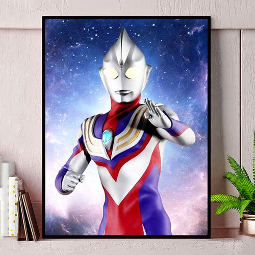 带框钻石画迪迦奥特曼可爱卡通动漫钻石贴5d新款diy钻石绣简单贴