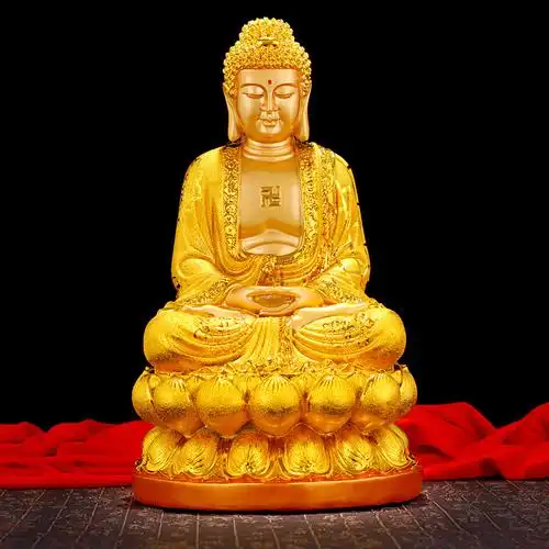 金身释迦牟尼佛摆件招财风水工艺品乔迁礼品西方大佛如来佛像