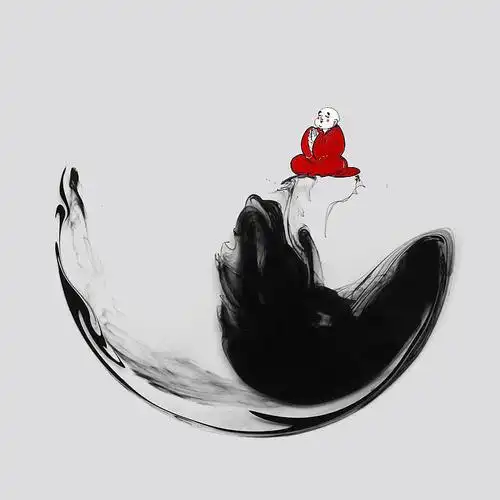 极简的泼墨禅意画作品集